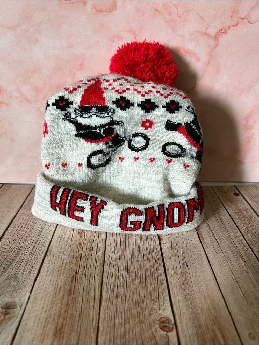 OshKosh B'gosh Kids Gnome Pom Beanie - Red, White & Black